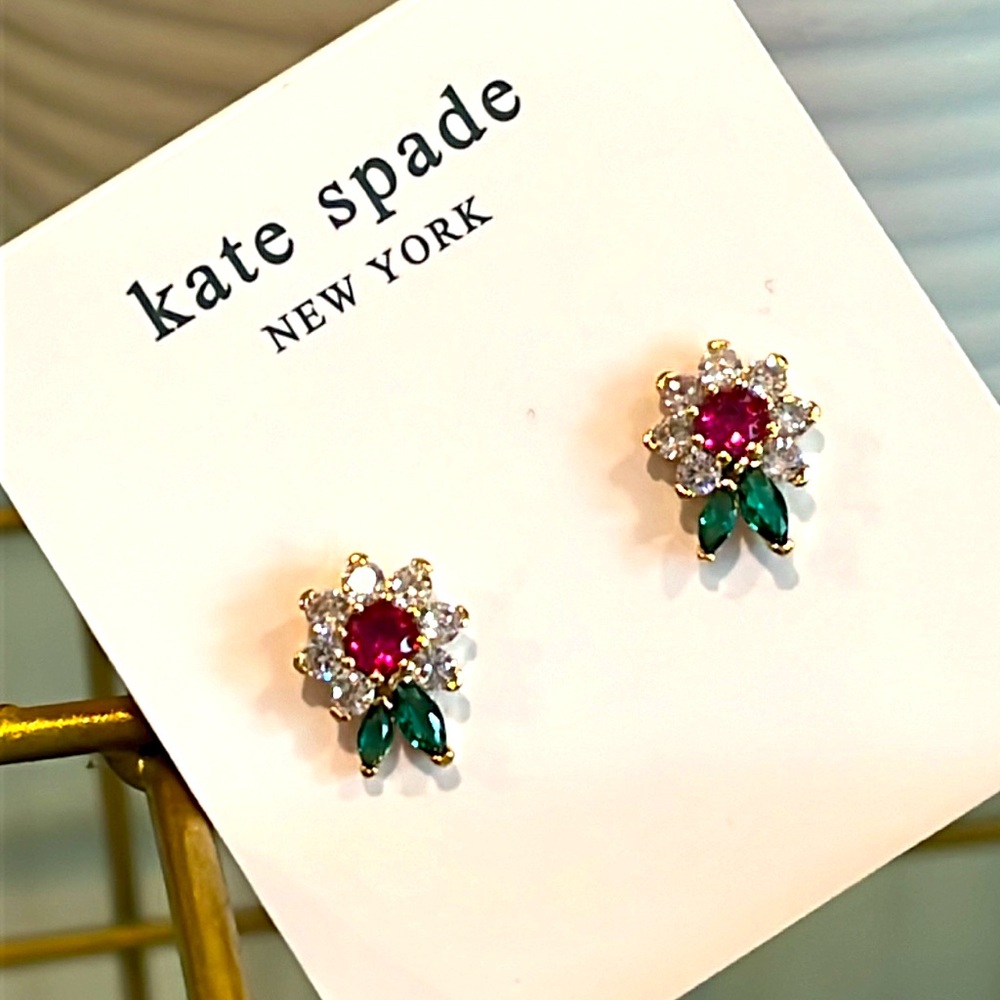 kate spade Red and Green Floral Earrings